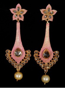 Reverse Ad Earrings With Meenakari Work